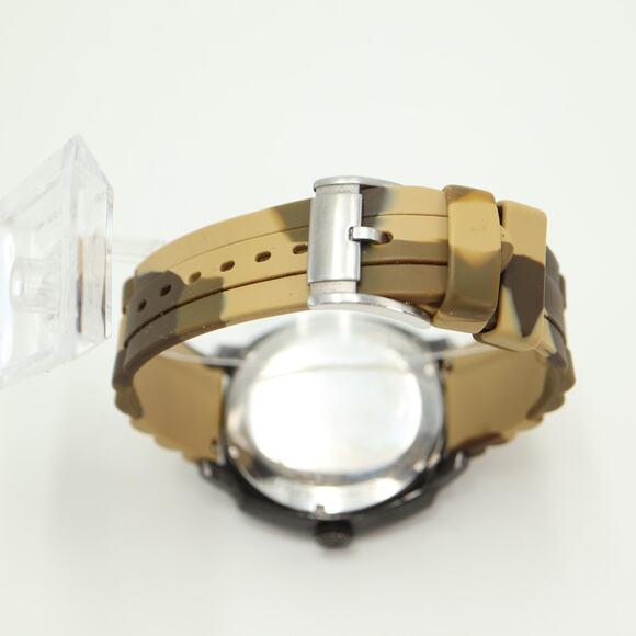 Fossil Dual Time Mens Jumbo 50mm Black Watch Lefty Camo Silicone w New Battery - Picture 12 of 16